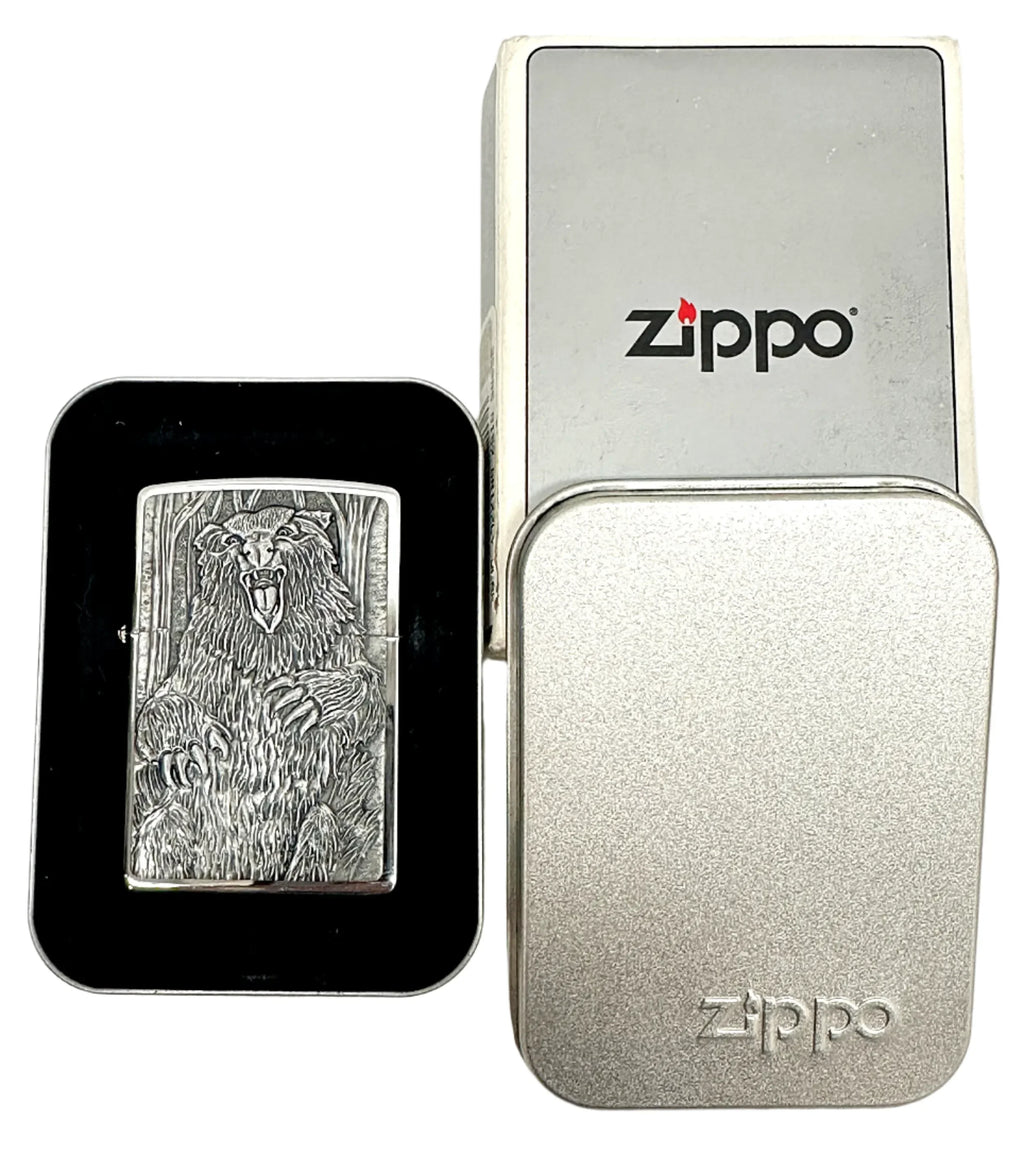 1997 XIII B157 Grizzly Bear Barrett Smythe Zippo Lighter – Hers
