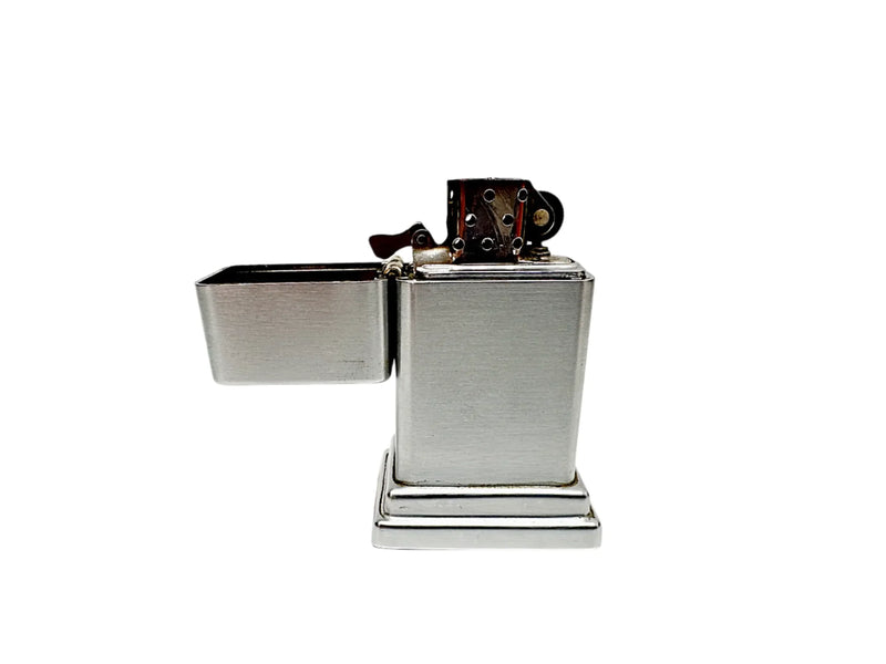 1950's Barcroft Model #4 Brushed Chrome Zippo Table Lighter - Hers and His Treasures