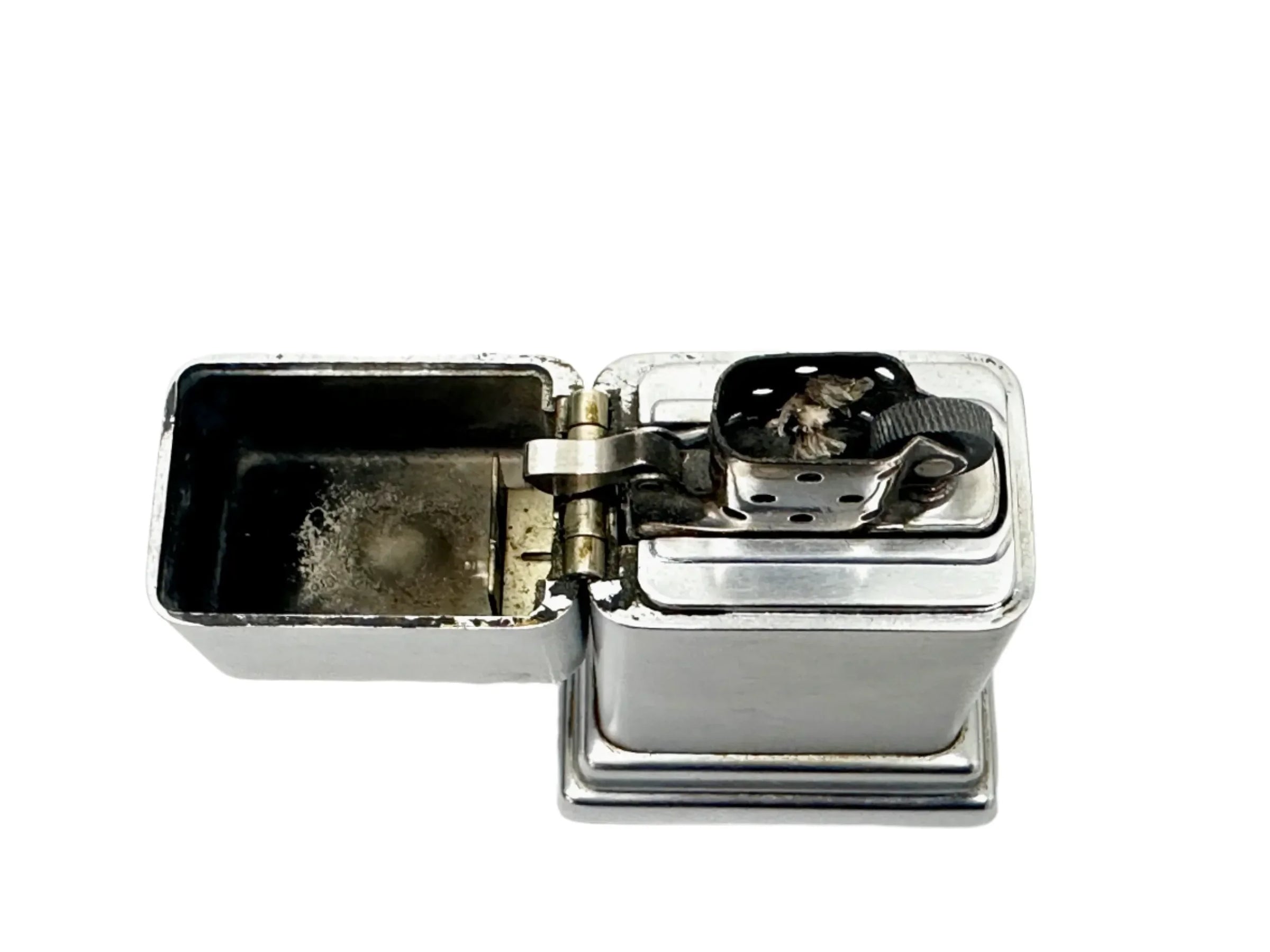 1950's Barcroft Model #4 Brushed Chrome Zippo Table Lighter - Hers and His Treasures