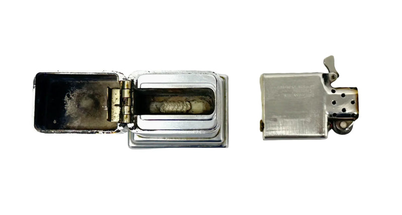 1950's Barcroft Model #4 Brushed Chrome Zippo Table Lighter - Hers and His Treasures