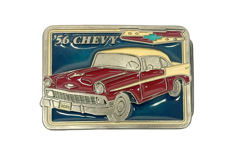 1956 Chevy Bel Air Enamel and Pewter Belt Buckle | USA - Hers and His Treasures