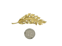1961 Coro Brushed Gold Tone Leaf Brooch - Hers and His Treasures