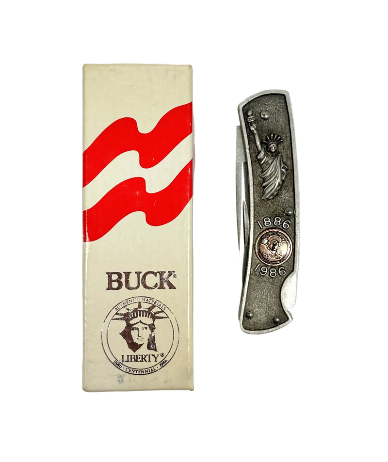 1886-1986 Centennial Buck 825 Statue of Liberty Pocket Knife - Hers and His Treasures
