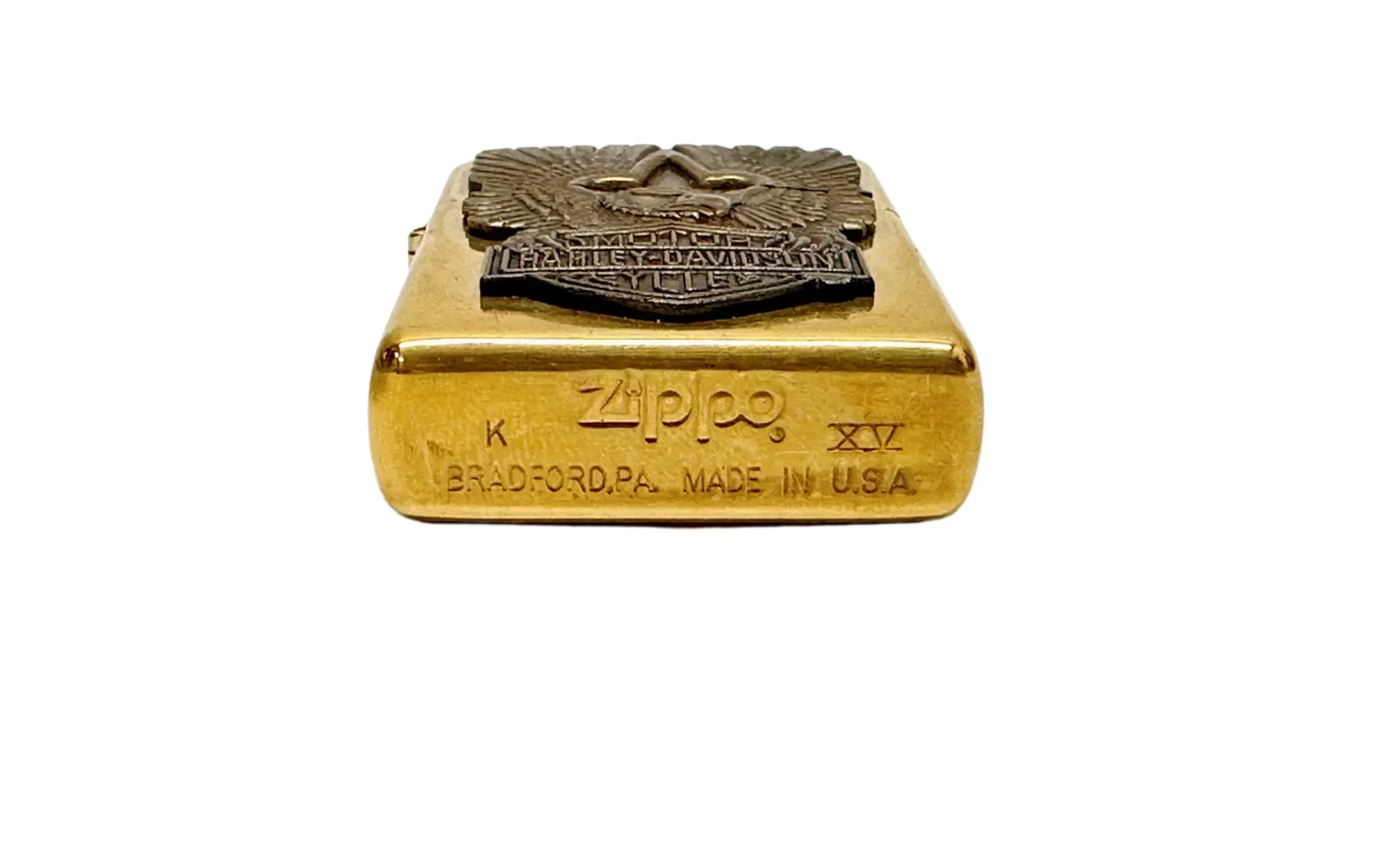 1999 XV Harley Davidson Motorcycles Soaring Eagle Brass Zippo