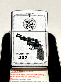 1999 Smith & Wesson Model 19 .357 Magnum Brushed Chrome Zippo