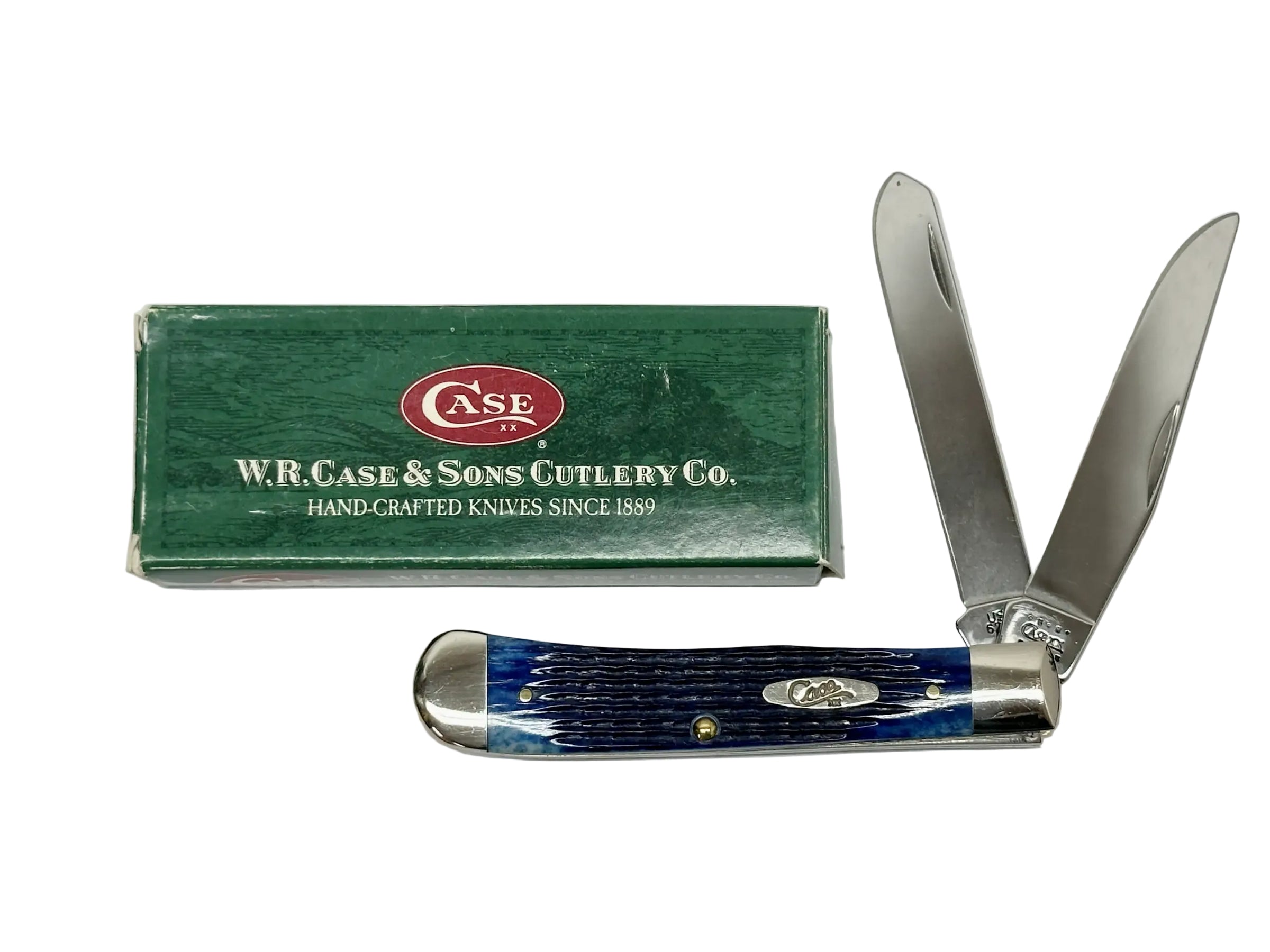 2000 Case XX Blue Bone Corn Cob Jig Trapper Pocket Knife - Hers and His Treasures