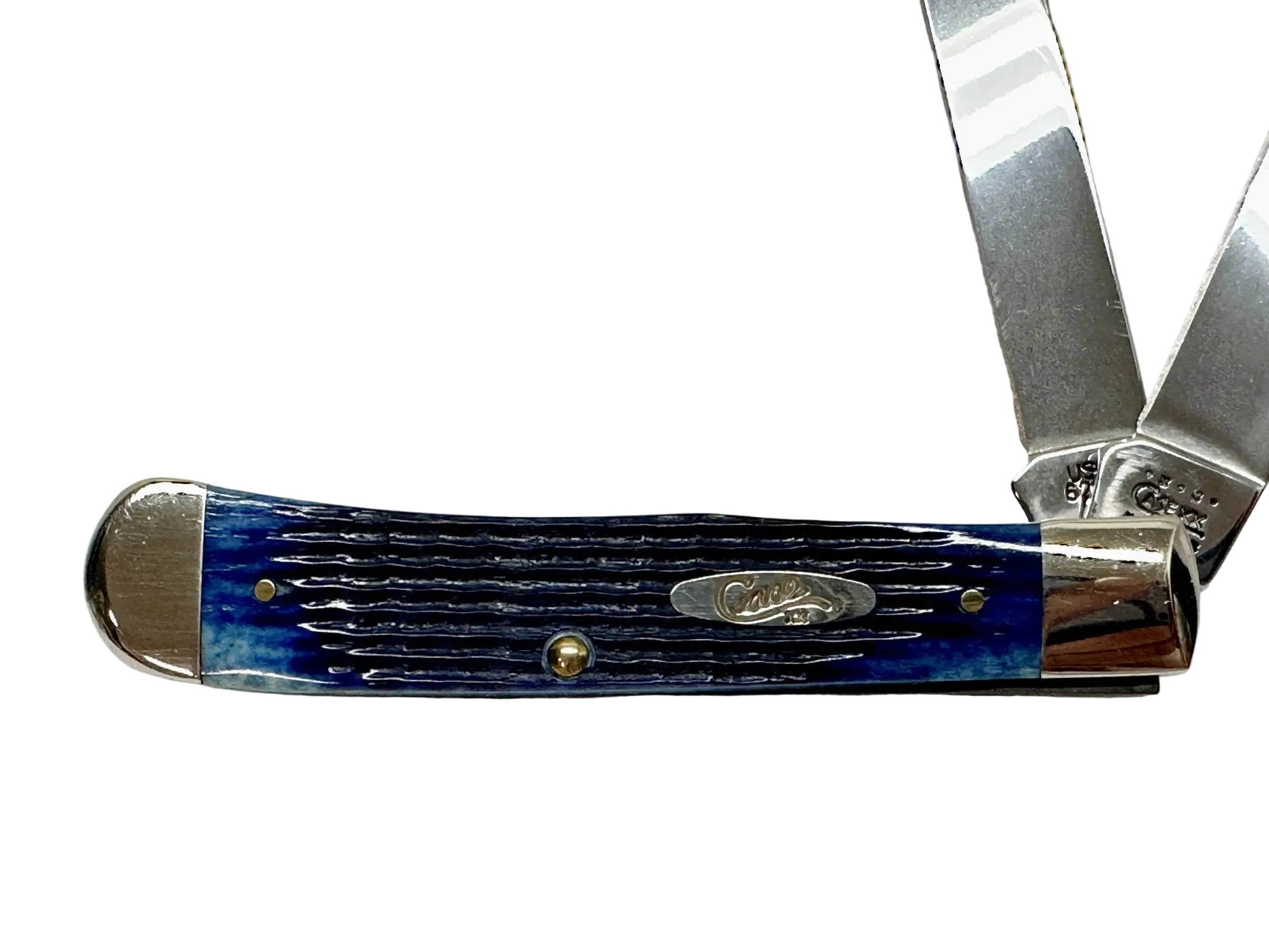 2000 Case XX Blue Bone Corn Cob Jig Trapper Pocket Knife - Hers and His Treasures