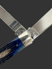 2000 Case XX Blue Bone Corn Cob Jig Trapper Pocket Knife - Hers and His Treasures