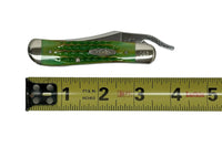 2000 Case XX 61953L Burnt Green Bone Russlock Pocket Knife - Hers and His Treasures