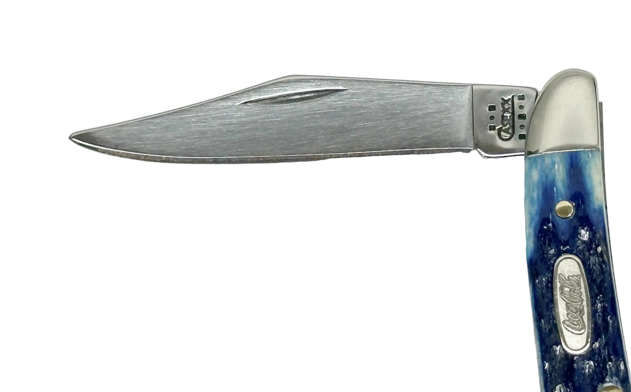 2002 Case XX 6120 Gone For A Coke Blue Bone Peanut Pocket Knife - Hers and His Treasures