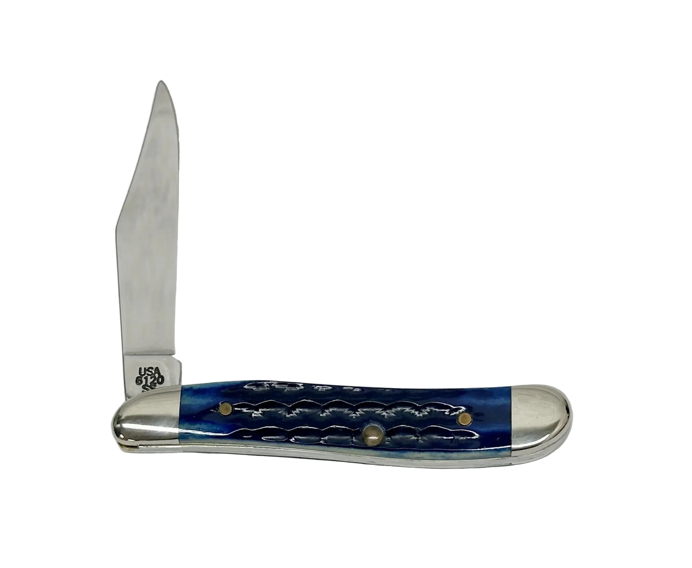 2002 Case XX 6120 Gone For A Coke Blue Bone Peanut Pocket Knife - Hers and His Treasures