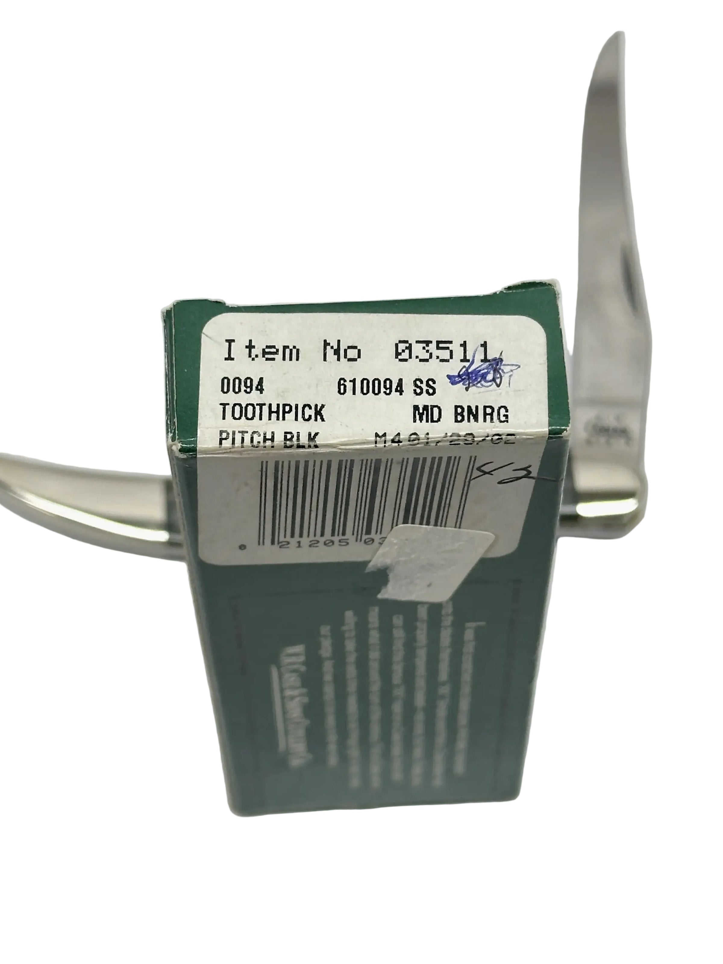 2002 Case XX 610094 Pitch Black Bone Medium Toothpick Knife - Hers and His Treasures