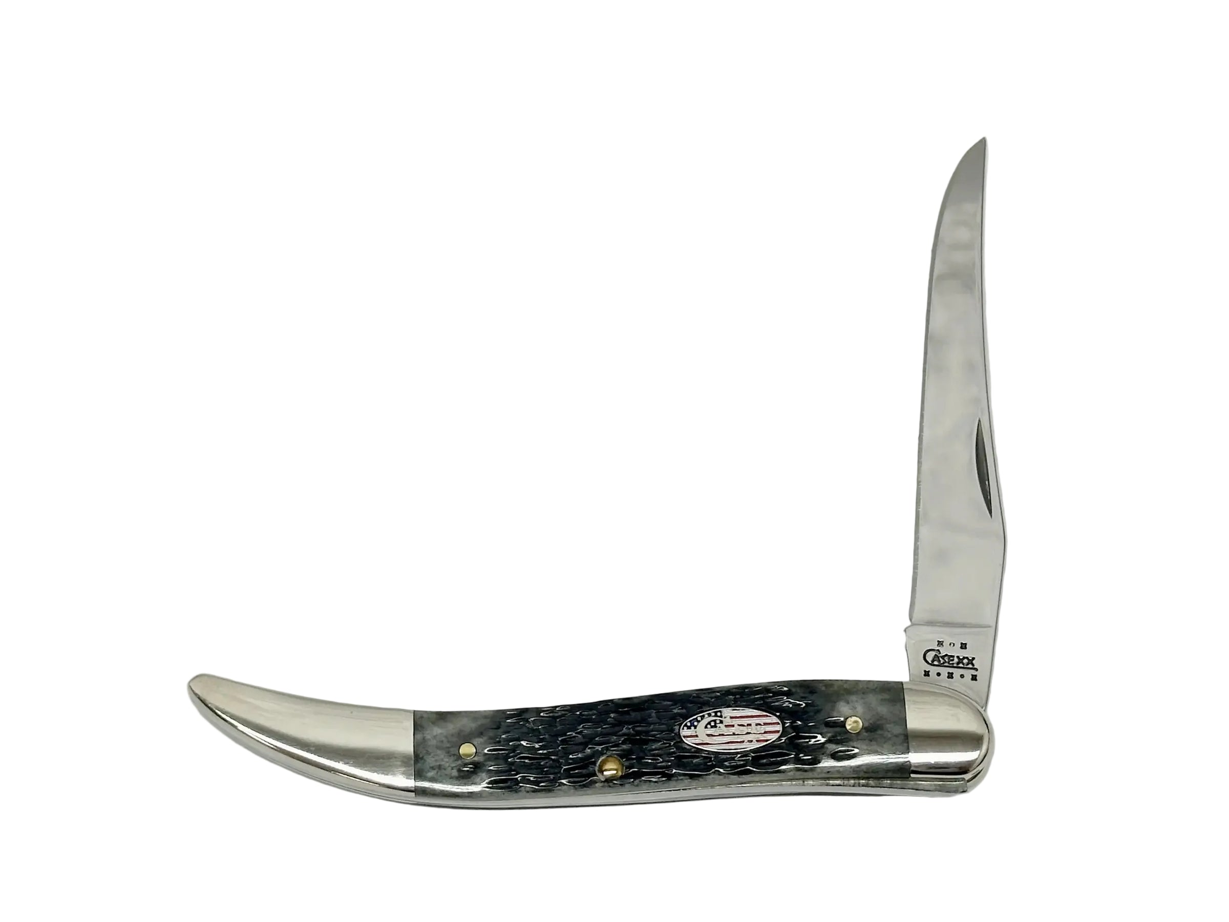 2002 Case XX 610094 Pitch Black Bone Medium Toothpick Knife - Hers and His Treasures