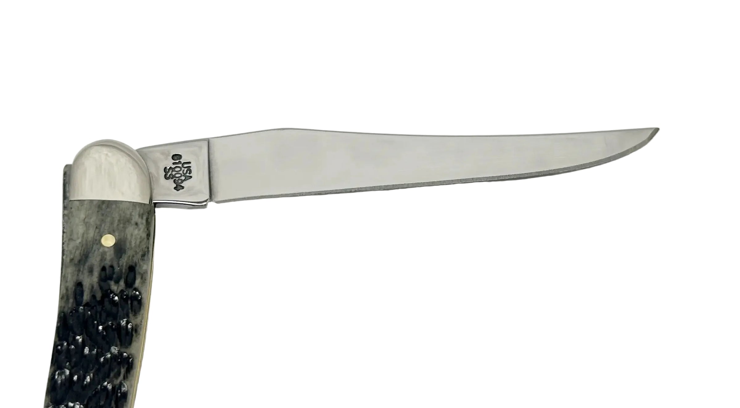 2002 Case XX 610094 Pitch Black Bone Medium Toothpick Knife - Hers and His Treasures