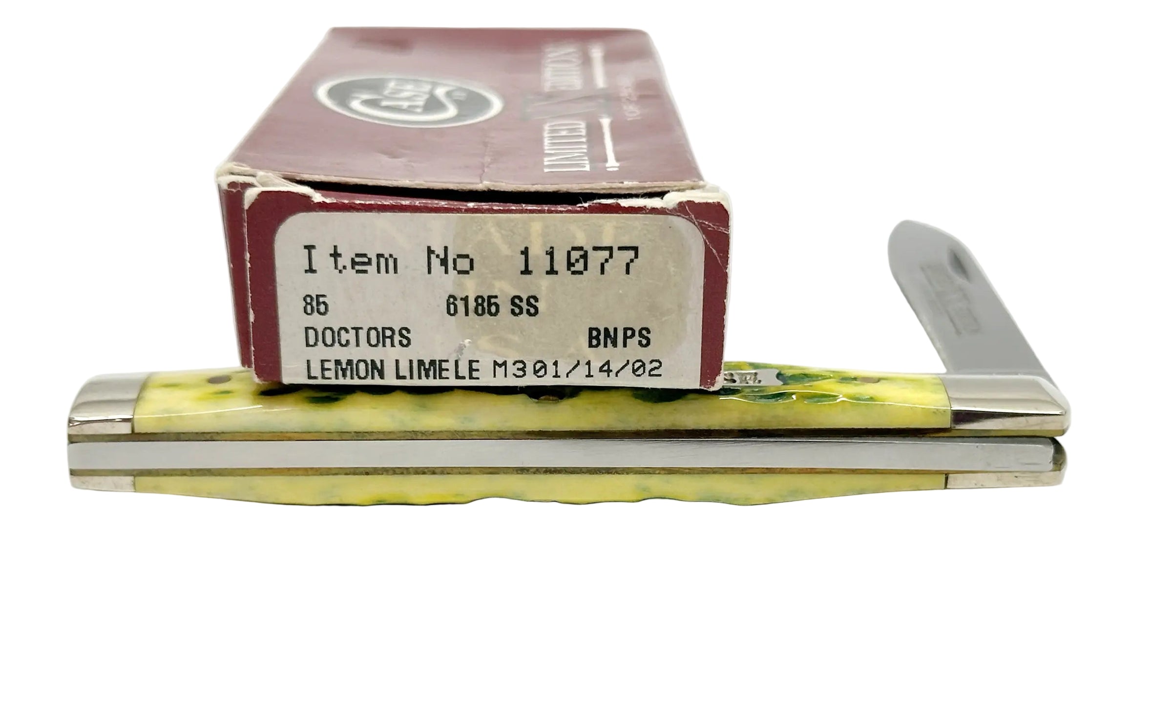 2002 Case XX 6185 Limited Edition Lemon Lime Bone Doctors Pocket Knife - Hers and His Treasures