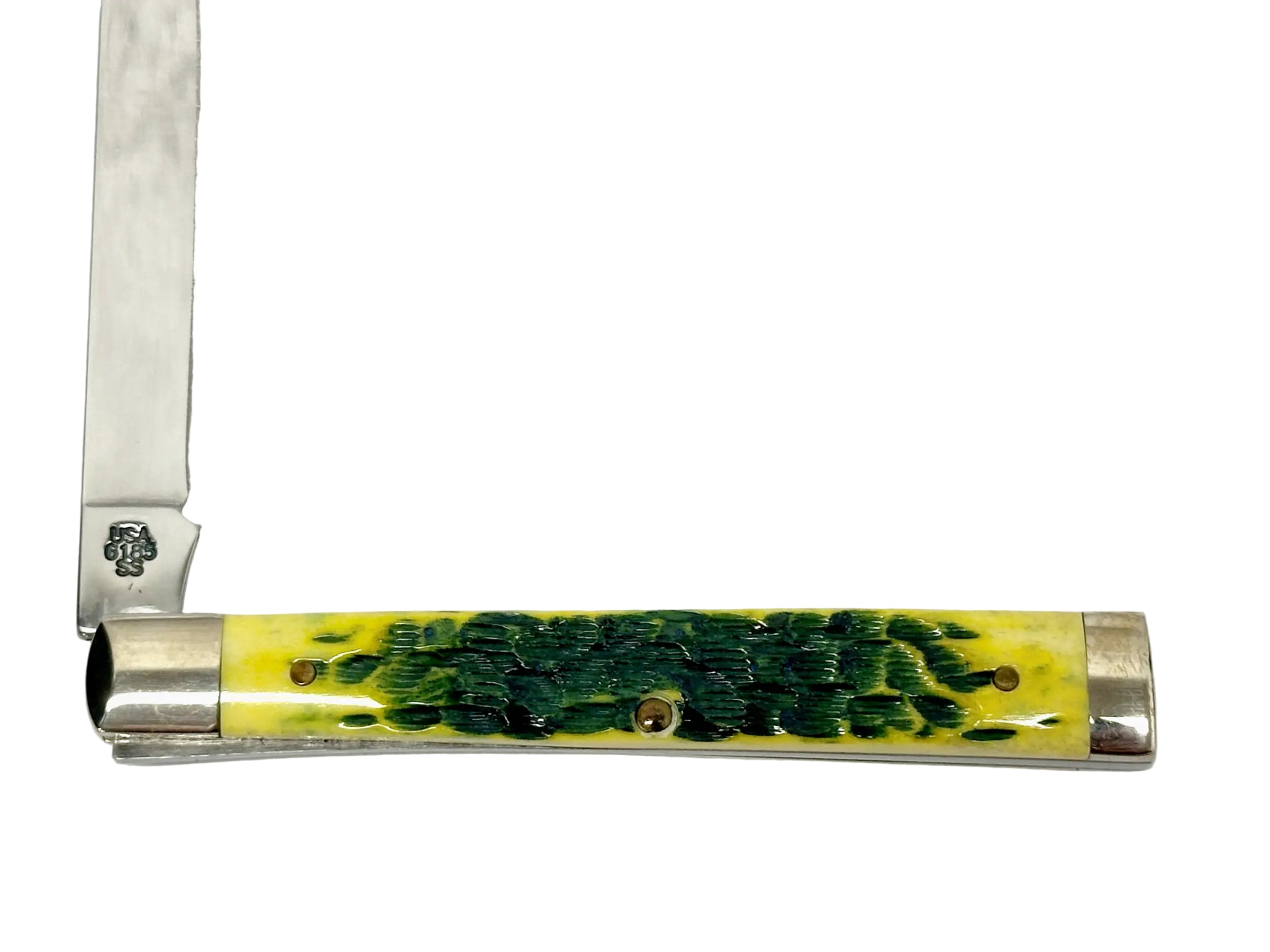 2002 Case XX 6185 Limited Edition Lemon Lime Bone Doctors Pocket Knife - Hers and His Treasures