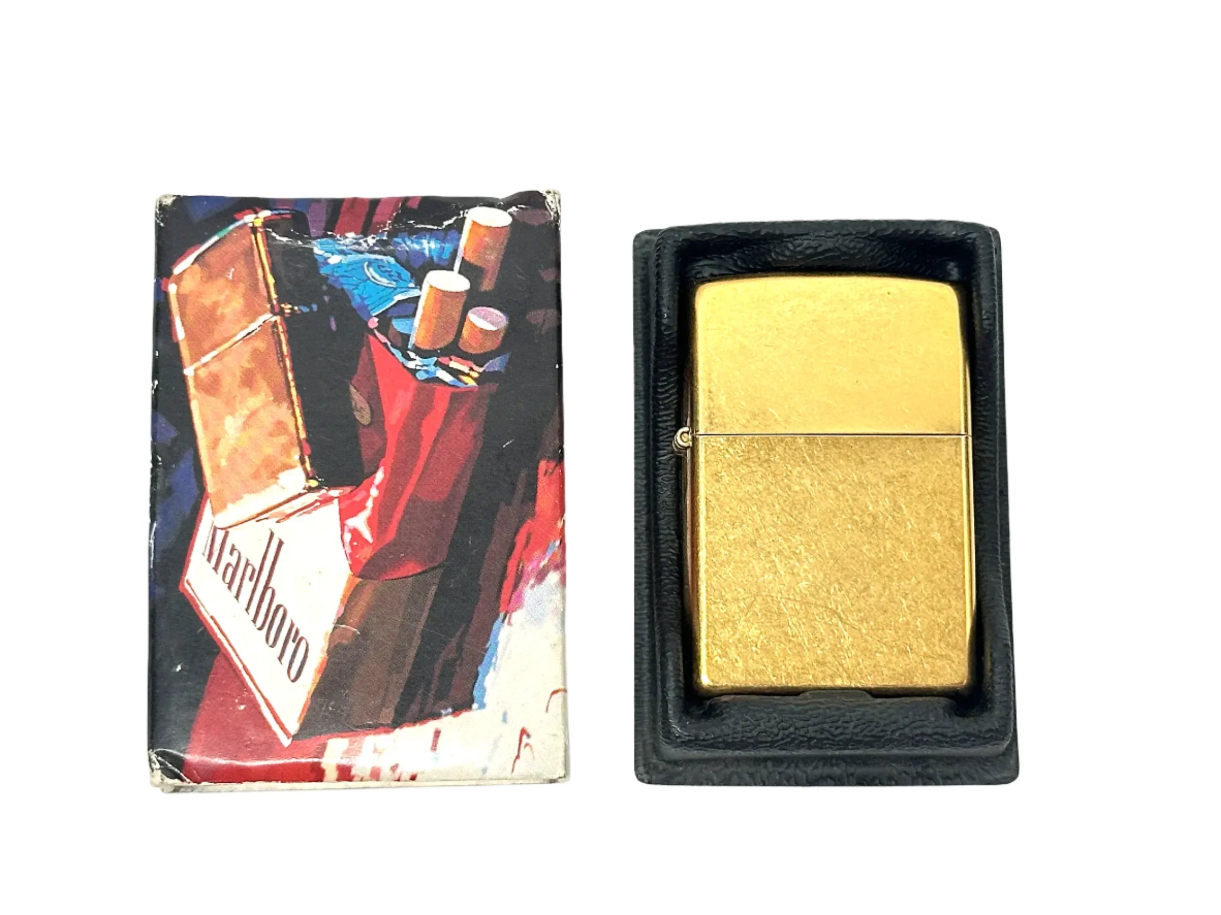 2003 Marlboro Gold Dust Finish Zippo Lighter – Hers and His Treasures