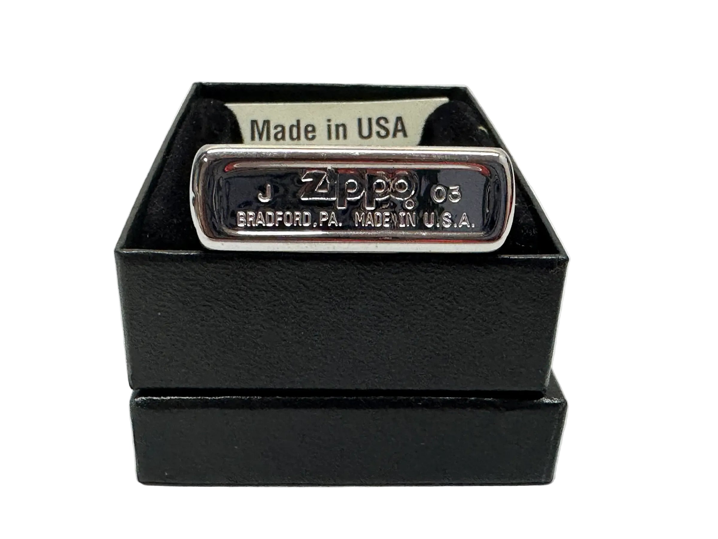 2003 Zippo Fluid Brushed Chrome Zippo Lighter - Hers and His Treasures