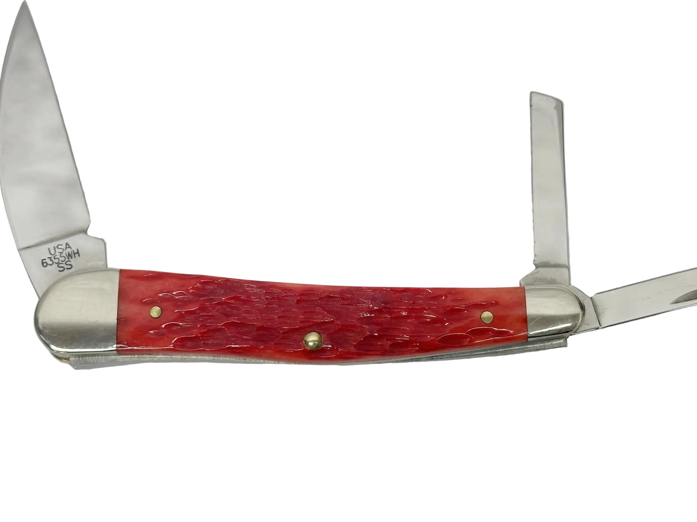 2004 Case XX 6355WH Dark Red Bone Seahorse Whittler Pocket Knife - Hers and His Treasures