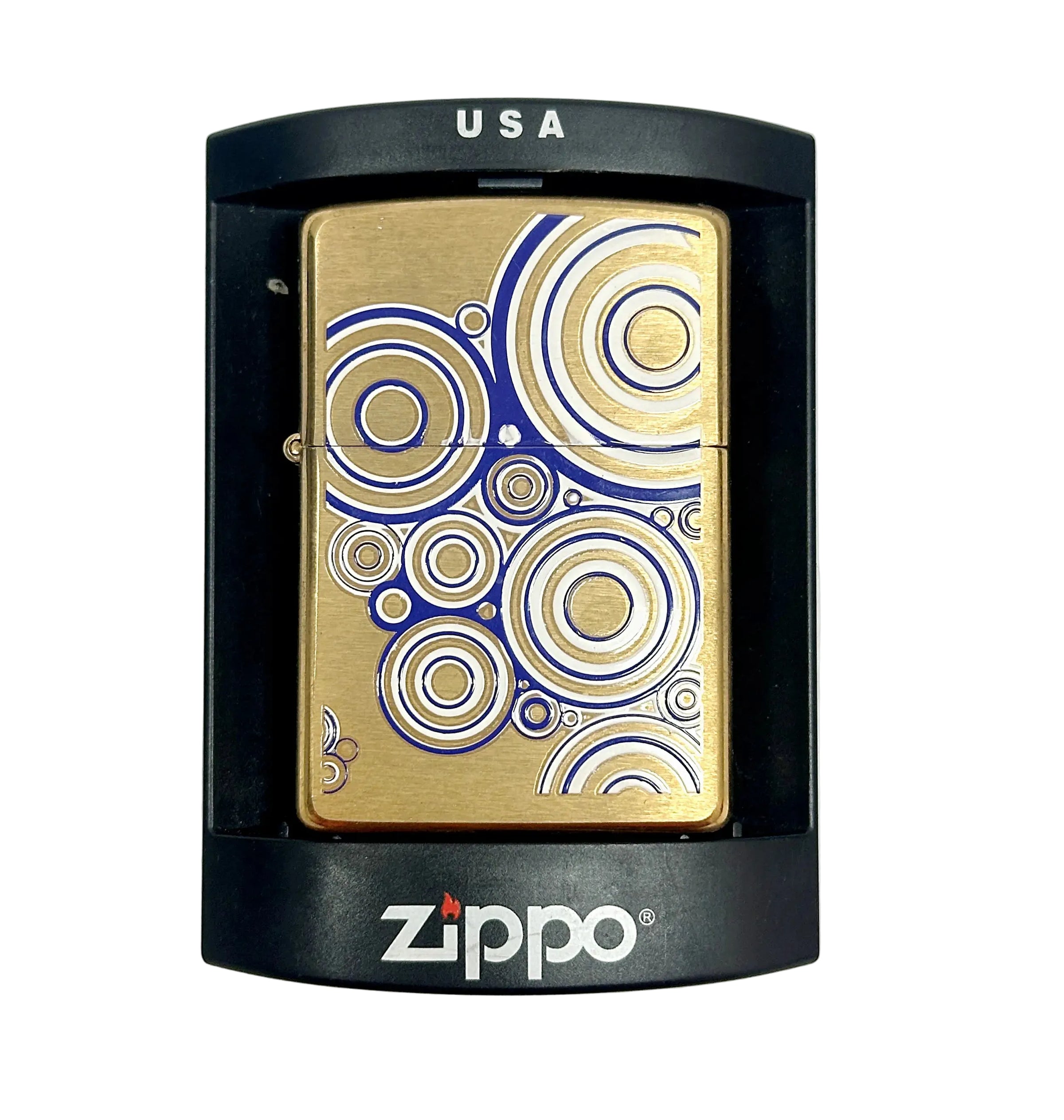 2004 Moving Target 20770 Brushed Brass Zippo Lighter - Hers and His Treasures
