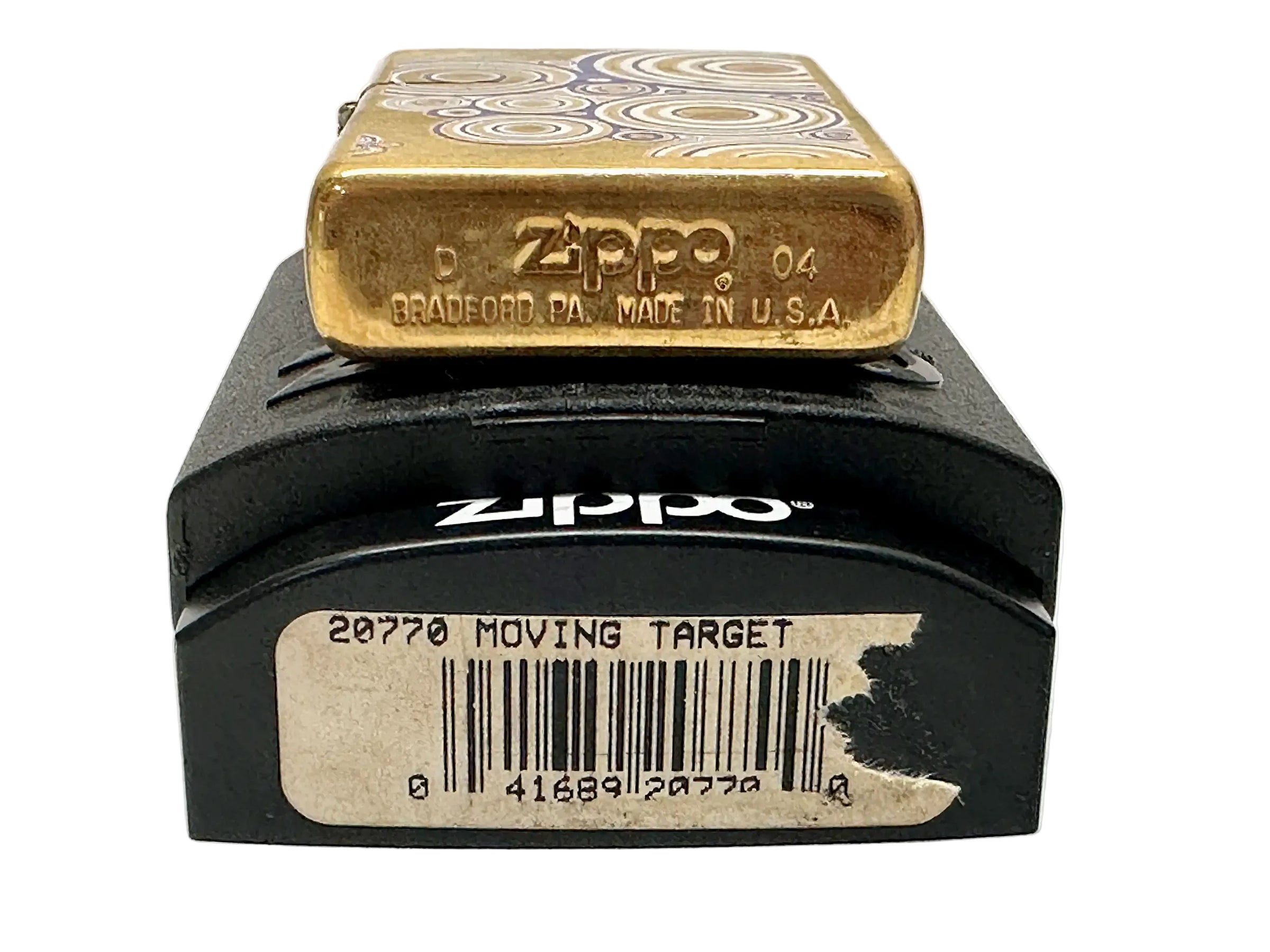 2004 Moving Target 20770 Brushed Brass Zippo Lighter - Hers and His Treasures