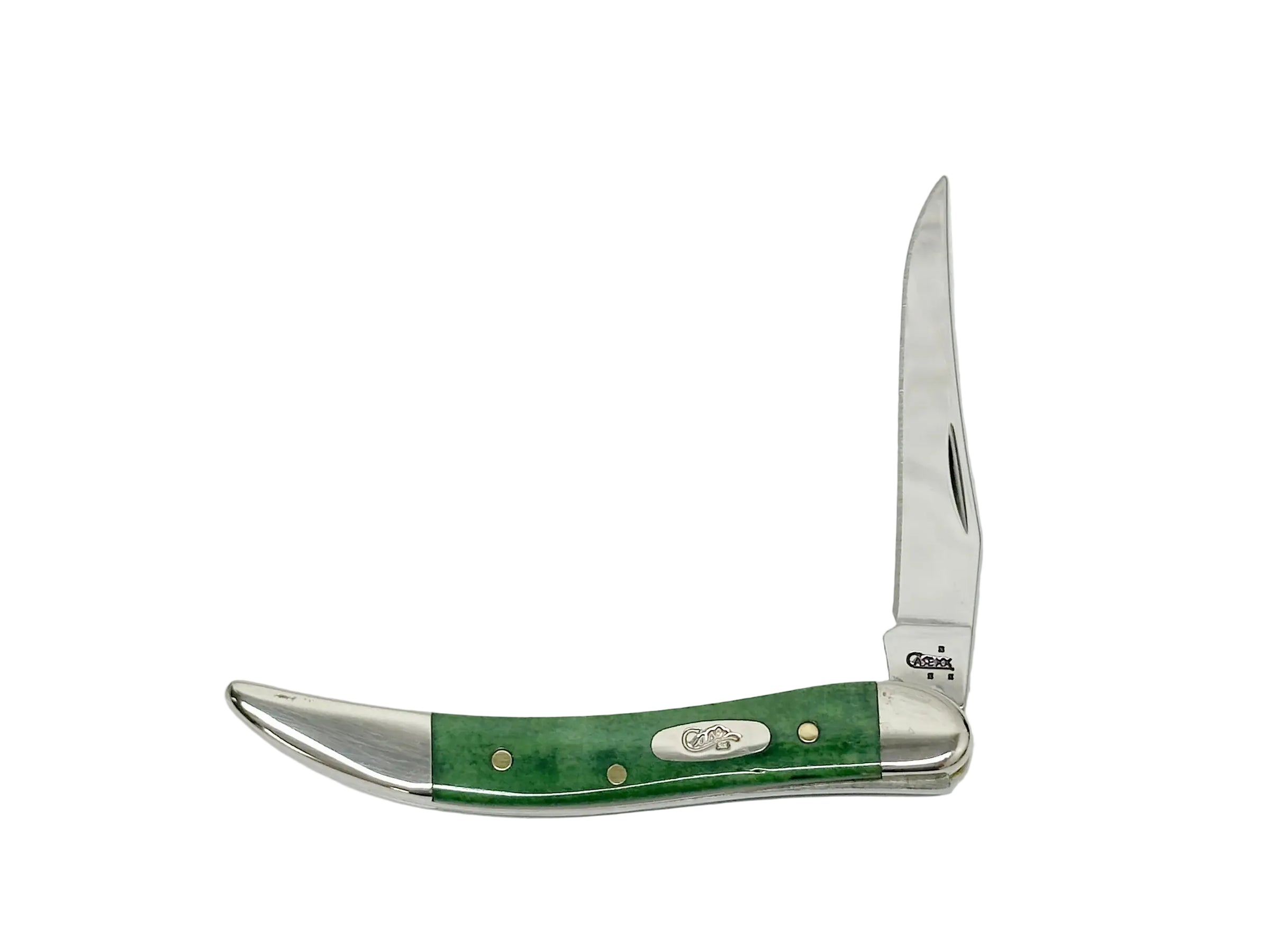 2007 Case XX 610096 Emerald Green Bone Tiny Toothpick Pocket Knife - Hers and His Treasures
