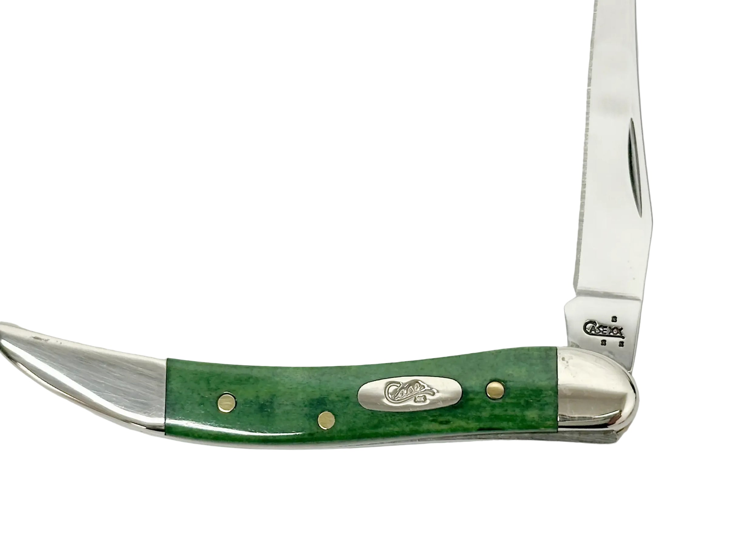 2007 Case XX 610096 Emerald Green Bone Tiny Toothpick Pocket Knife - Hers and His Treasures