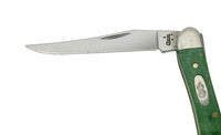 2007 Case XX 610096 Emerald Green Bone Tiny Toothpick Pocket Knife - Hers and His Treasures