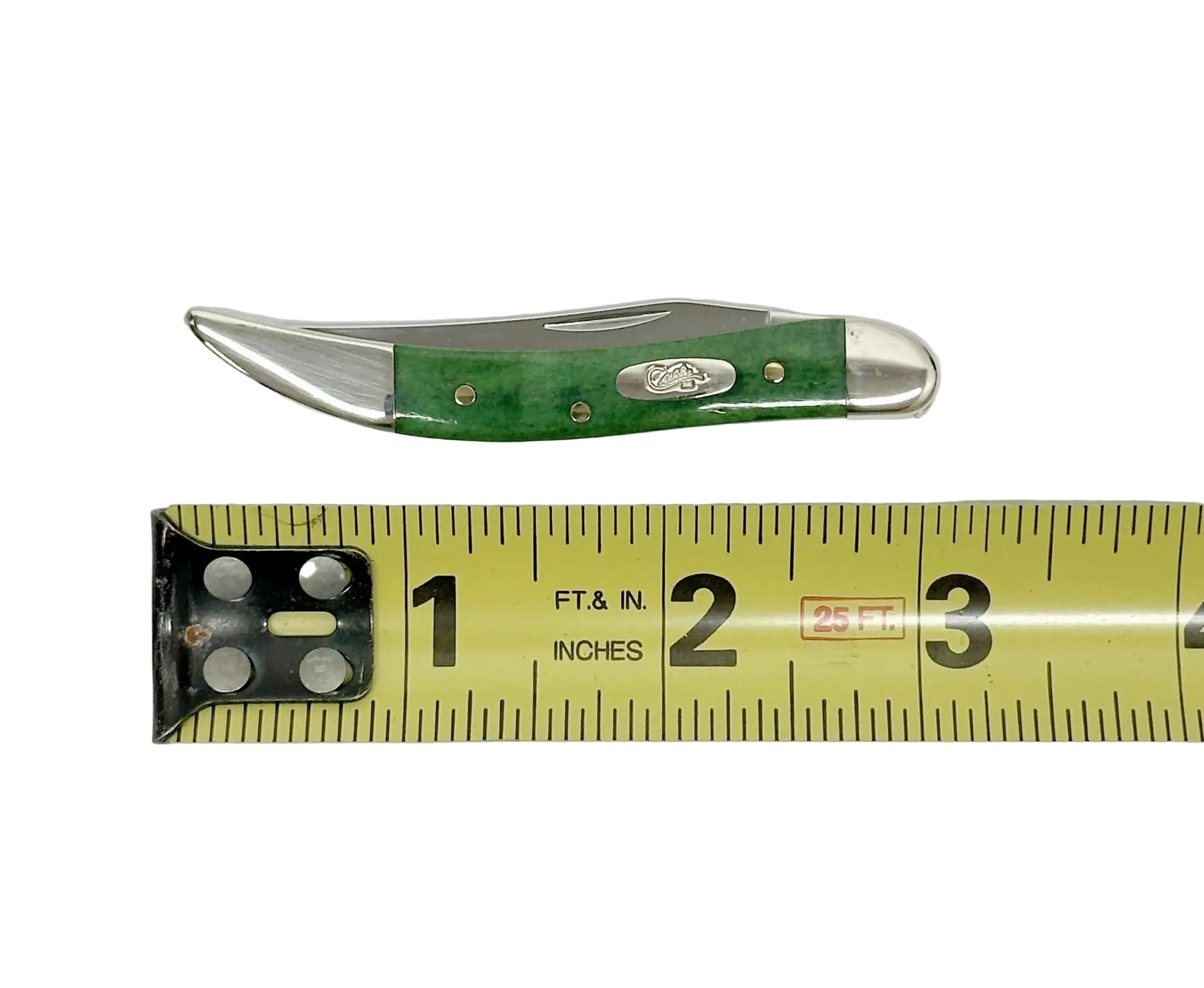 2007 Case XX 610096 Emerald Green Bone Tiny Toothpick Pocket Knife - Hers and His Treasures