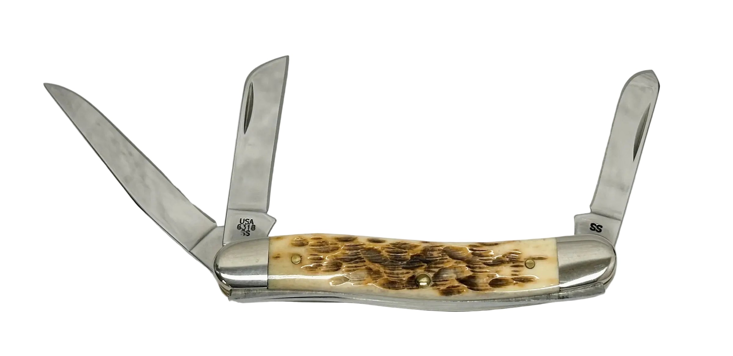 2009 Case XX 6318 Amber Bone Stockman Pocket Knife - Hers and His Treasures