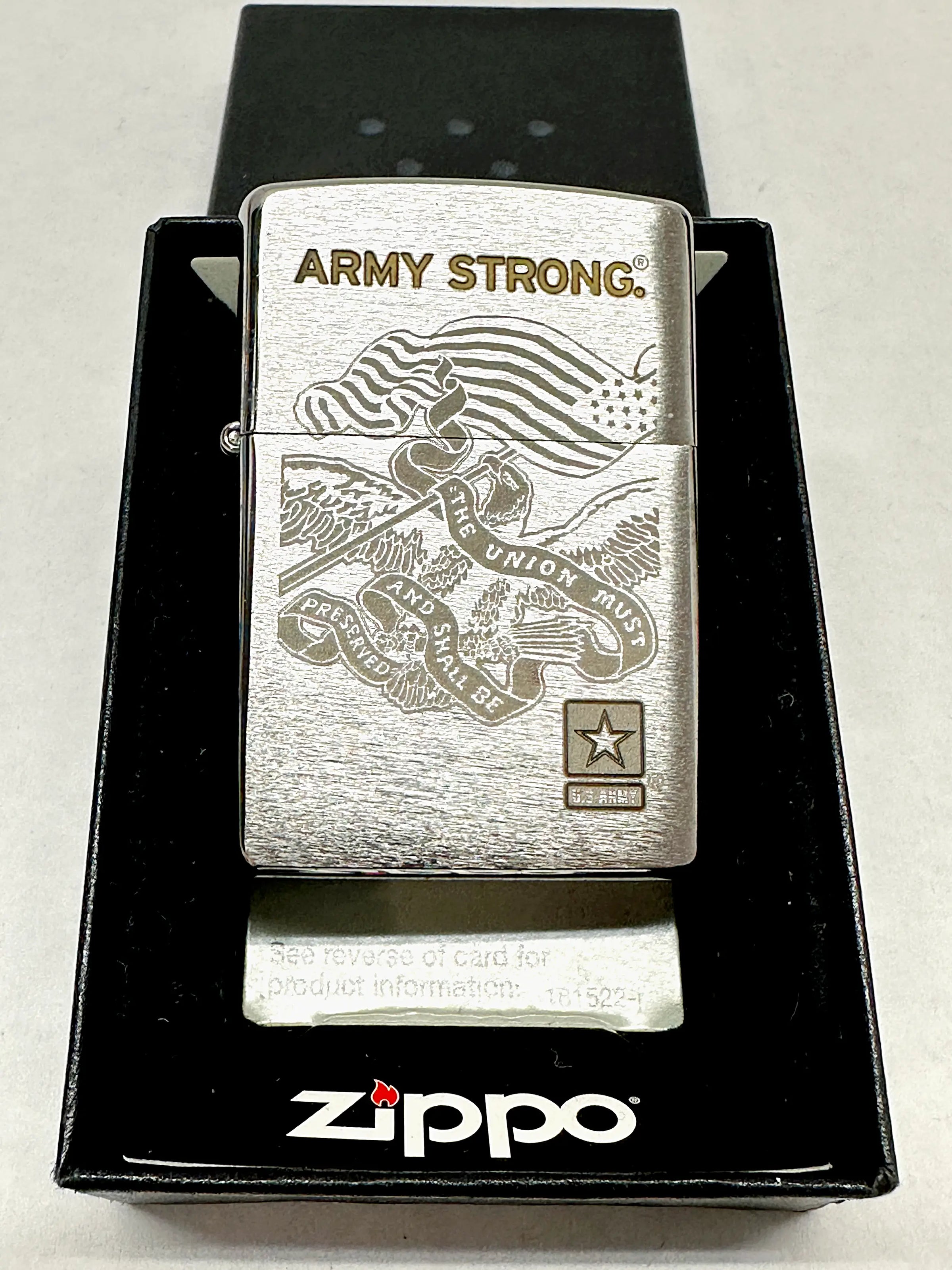 2013 Army Strong Brushed Chrome Zippo Lighter -Hers and His Treasures