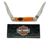 2014 Case XX Harley Davidson Orange Bone Muskrat Pocket Knife - Hers and His Treasures