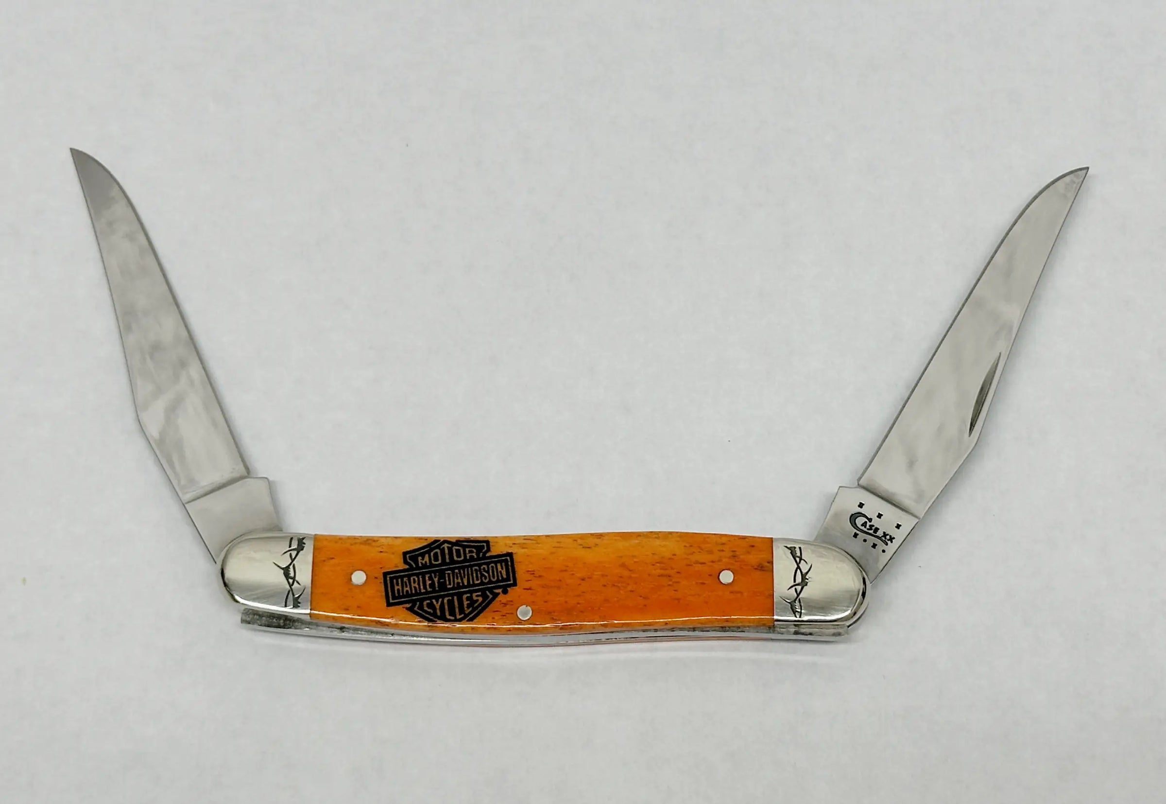 2014 Case XX Harley Davidson Orange Bone Muskrat Pocket Knife - Hers and His Treasures