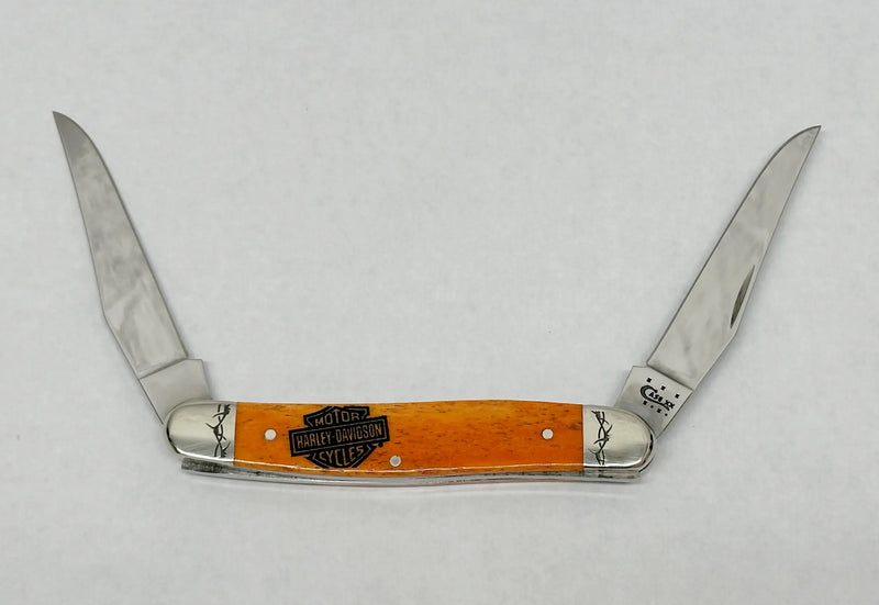2014 Case XX Harley Davidson Orange Bone Muskrat Pocket Knife - Hers and His Treasures