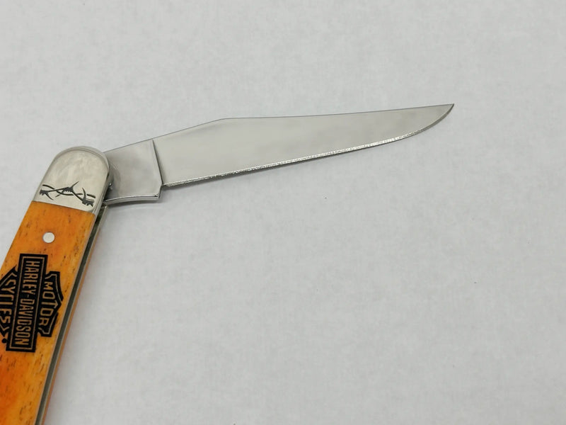 2014 Case XX Harley Davidson Orange Bone Muskrat Pocket Knife - Hers and His Treasures