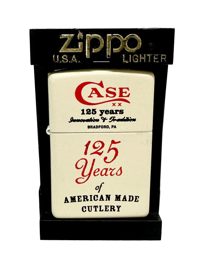 2014 Case XX 125th Anniversary Off-White Matte Zippo Lighter - Hers and His Treasures