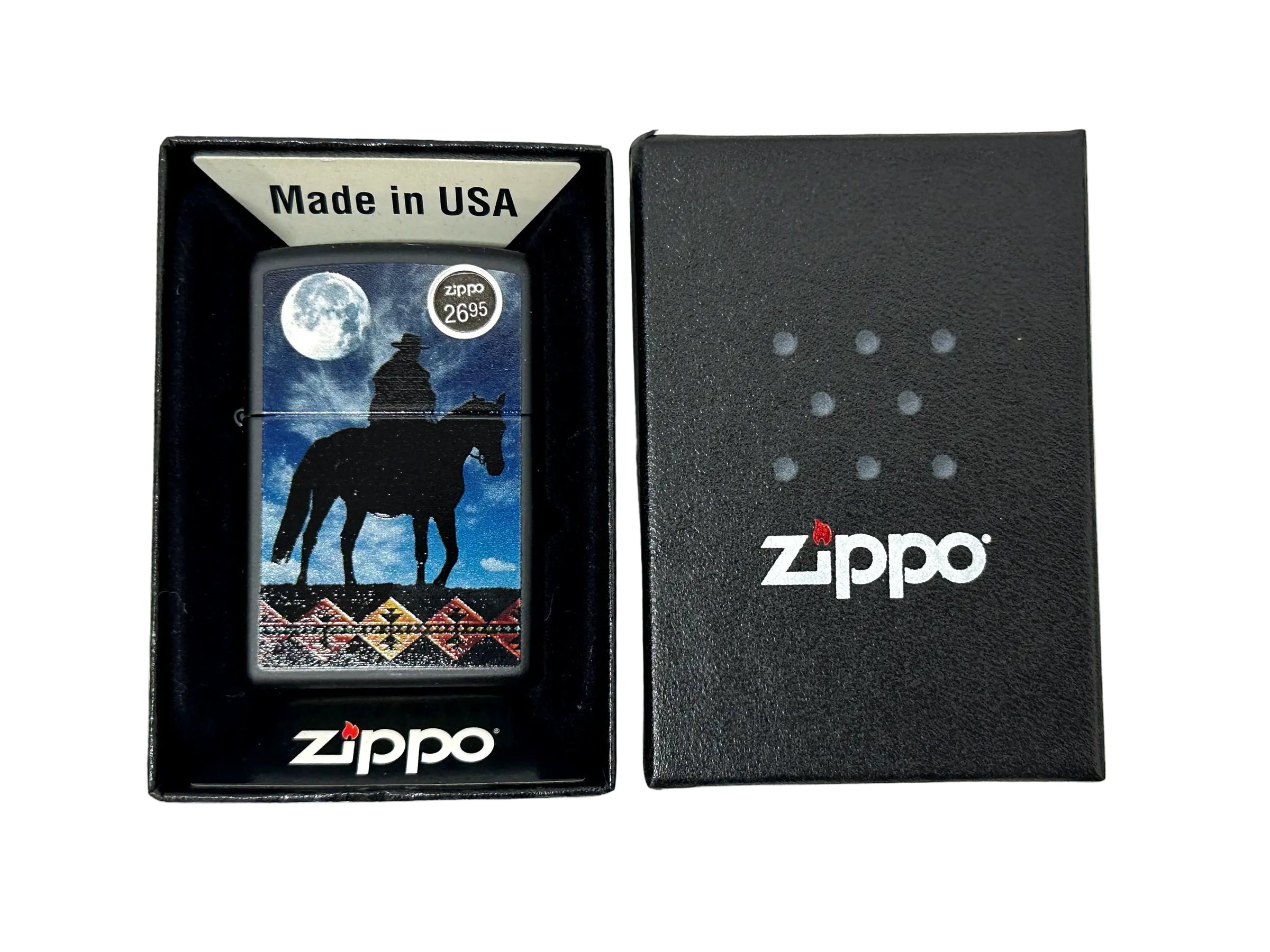 2014 Cowboy Moon 28311 Black Matte Zippo Lighter - Hers and His Treasures