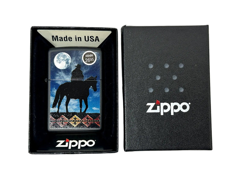 2014 Cowboy Moon 28311 Black Matte Zippo Lighter - Hers and His Treasures