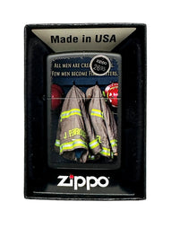 2014 Fireman Coats 28316 Black Matte Zippo Lighter - Hers and His Treasures