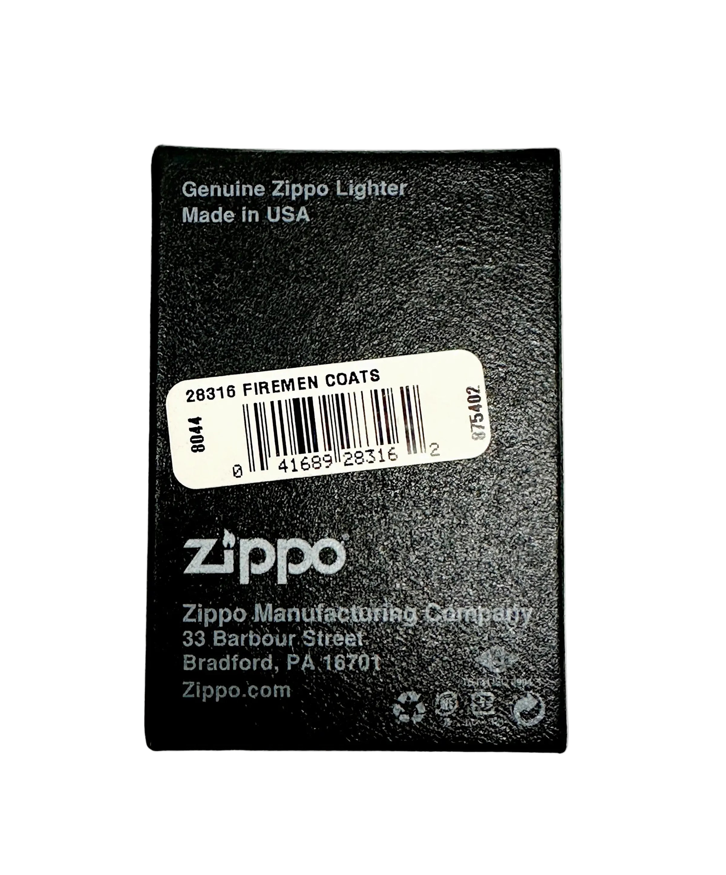 2014 Fireman Coats 28316 Black Matte Zippo Lighter - Hers and His Treasures