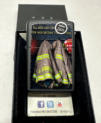 2014 Fireman Coats 28316 Black Matte Zippo Lighter - Hers and His Treasures