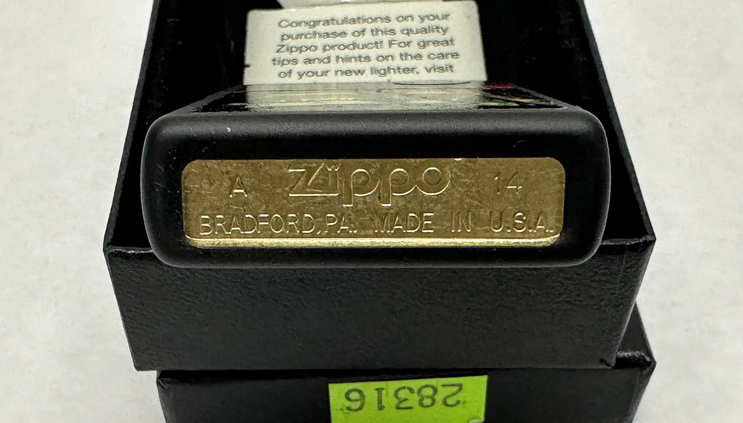 2014 Fireman Coats 28316 Black Matte Zippo Lighter - Hers and His Treasures