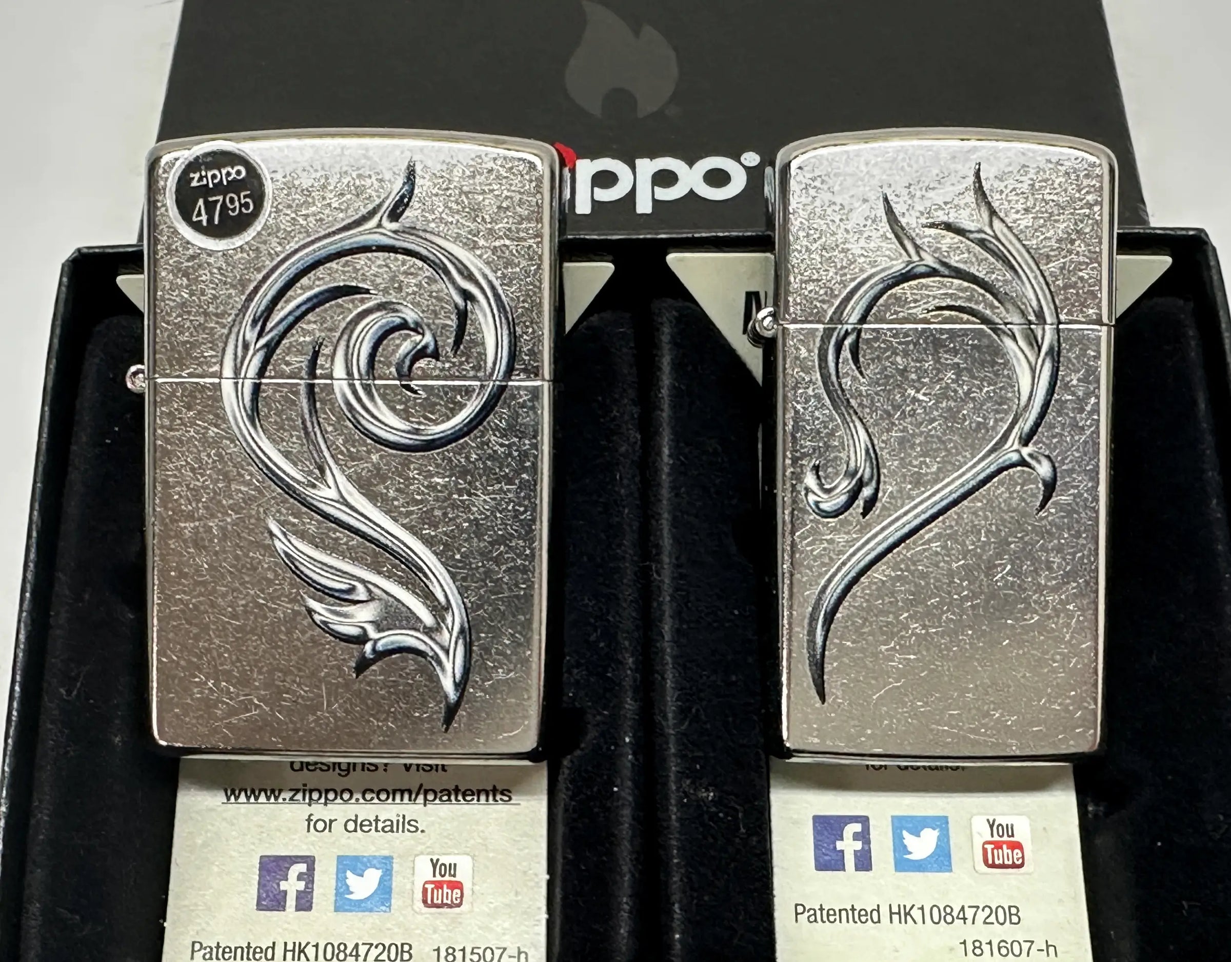 2014 Hearts Combo 28477 His and Hers Zippo Lighter Set - Hers and His Treasures
