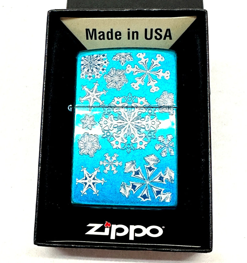 2014 Snowflake Blue Finish 24534 Zippo Lighter - Hers and His Treasures