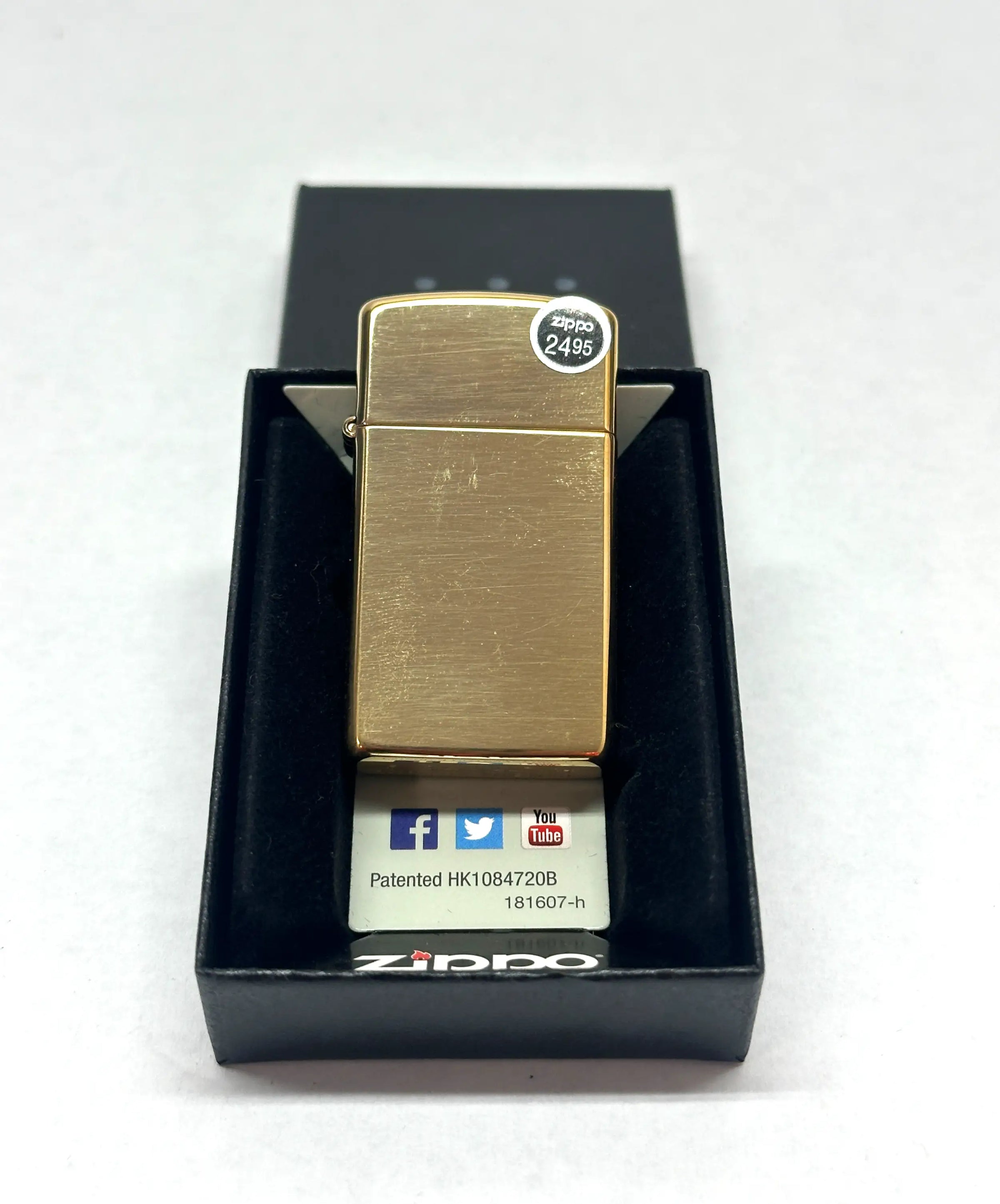 2014 Slim 164B High Polished Brass Zippo Lighter - Hers and His Treasures