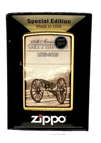 2015 150th Anniversary Gettysburg 28506 Brushed Brass Zippo Lighter - Hers and His Treasures