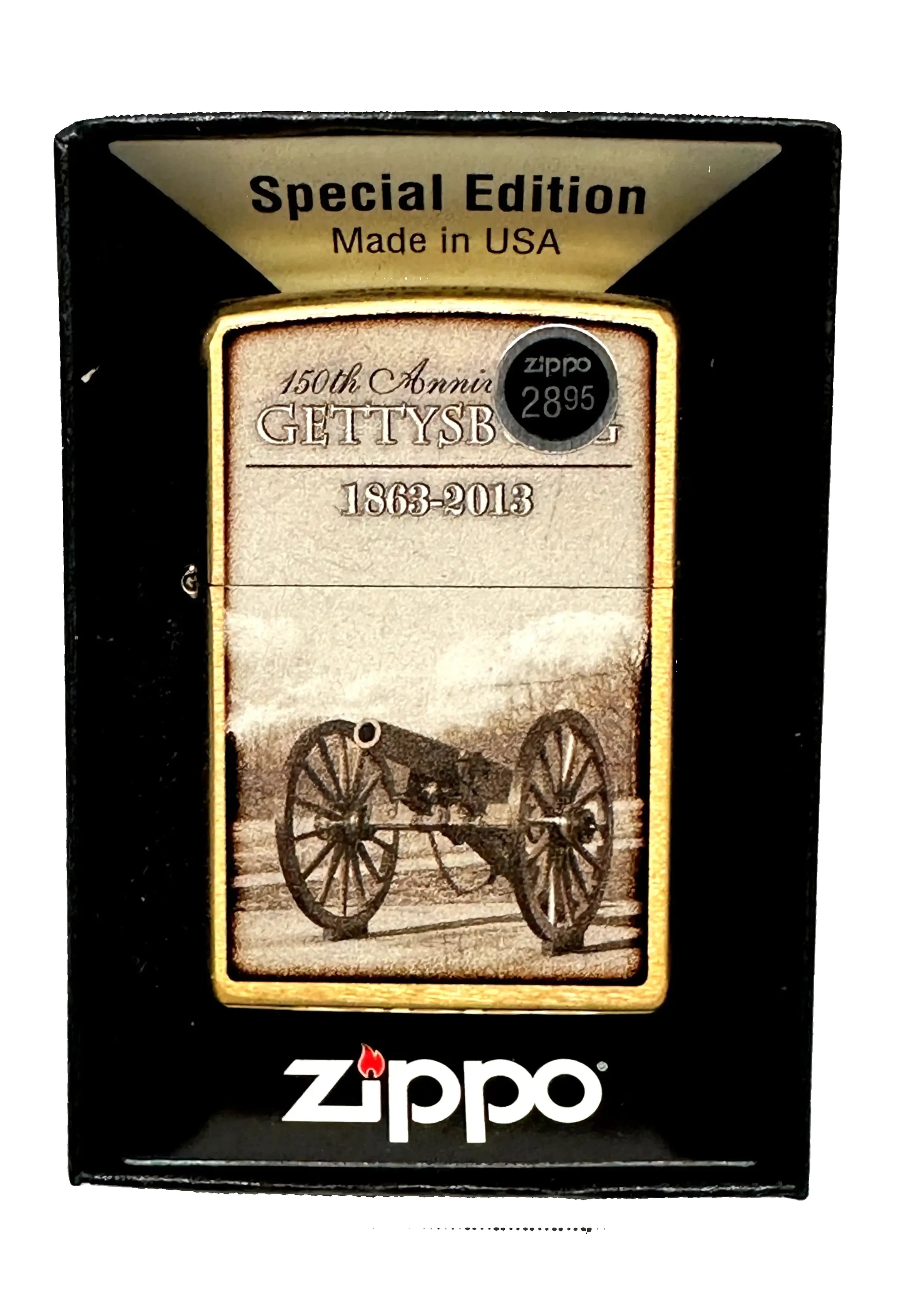 2015 150th Anniversary Gettysburg 28506 Brushed Brass Zippo Lighter - Hers and His Treasures