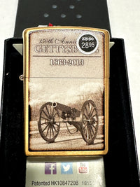 2015 150th Anniversary Gettysburg 28506 Brushed Brass Zippo Lighter - Hers and His Treasures