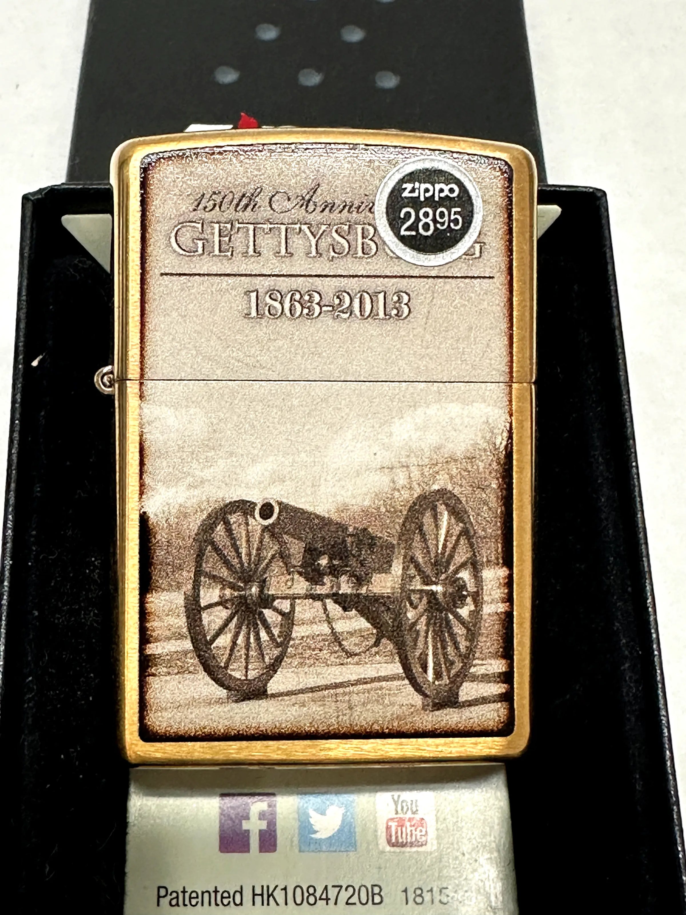 2015 150th Anniversary Gettysburg 28506 Brushed Brass Zippo Lighter - Hers and His Treasures