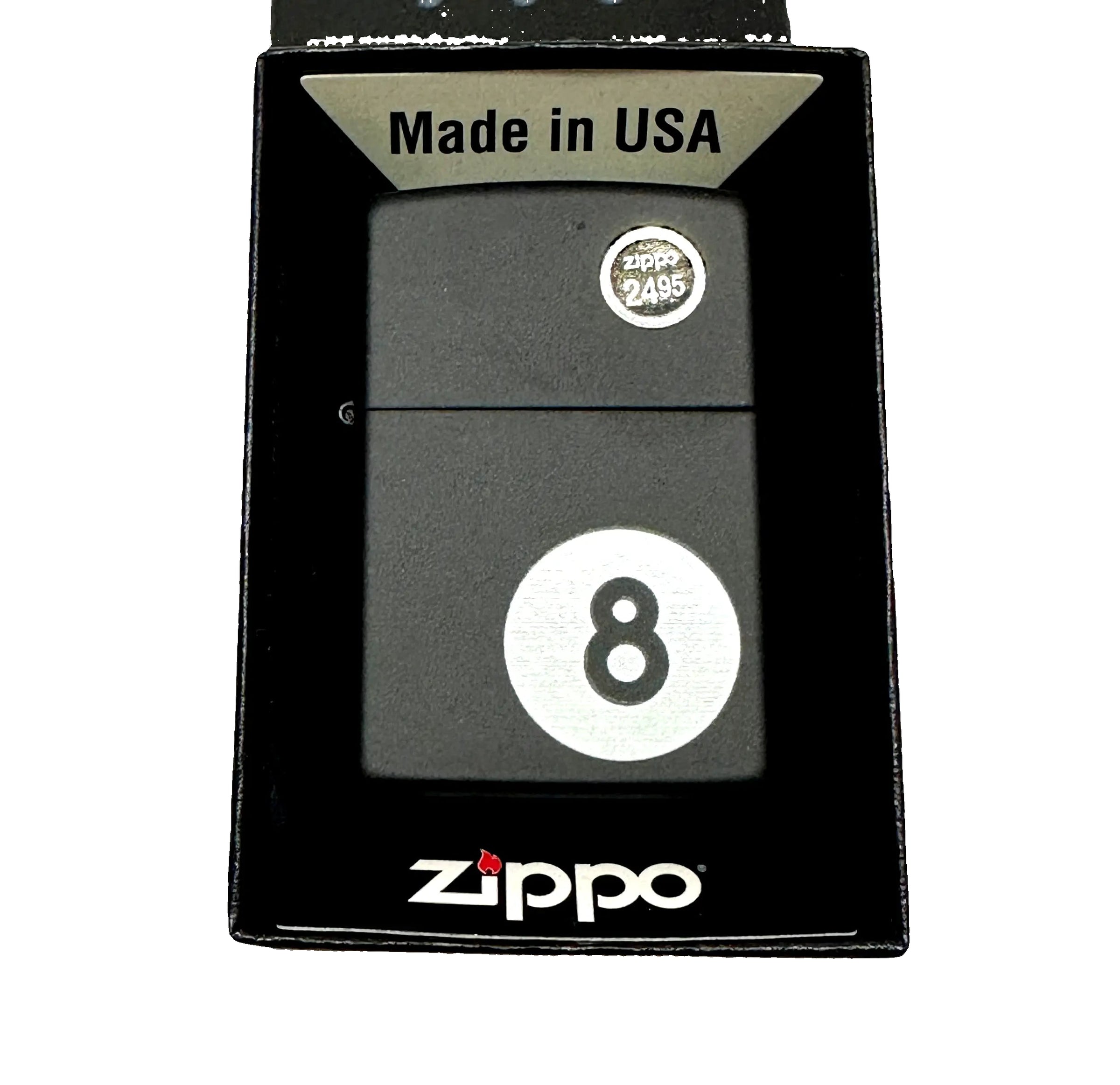 2015 8-Ball 28432 Black Matte Zippo Lighter - Hers and His Treasures